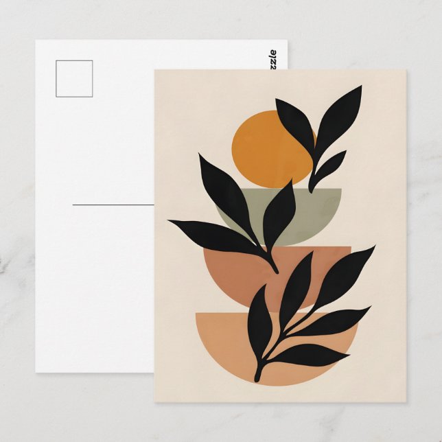 Postal Resumen de Boho y moderna imagen prediseñada impri (Anverso / Reverso)