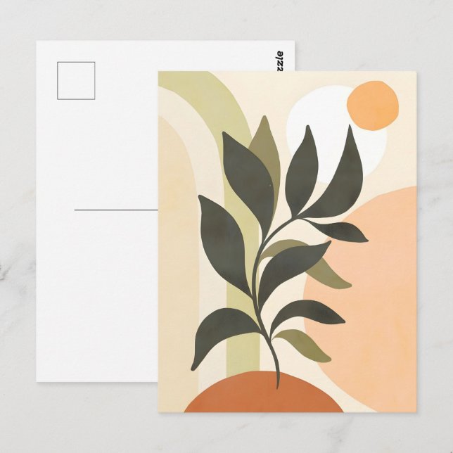 Postal Resumen de Boho y moderna imagen prediseñada impri (Anverso / Reverso)