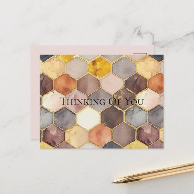 Postal Resumen de champán de Glam Honey Comb Rubor (Anverso/Reverso In Situ)