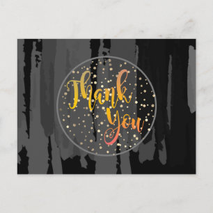 Postal Resumen de Círculo de Purpurinas de oro negro