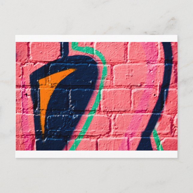 Postal Resumen de detalles de graffiti en la pared textur (Anverso)