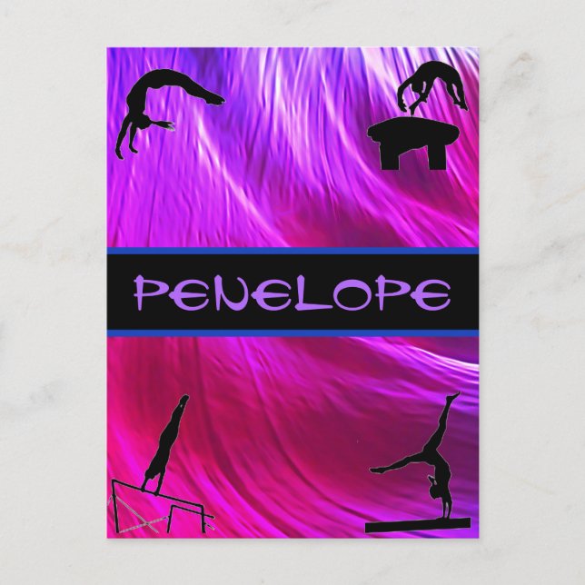 Postal Resumen de eventos de gimnasia de chicas (Anverso)