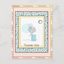 Postal Resumen de Floral Blue Gold Spark