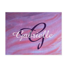 Resumen de Girly Zebra | Monograma morado rosado