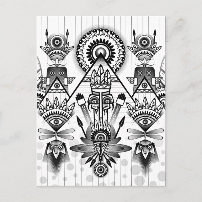 Postal Resumen de la antigua tribu indígena (Anverso)