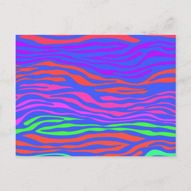 Postal Resumen de la banda de cebra colorida (Anverso)