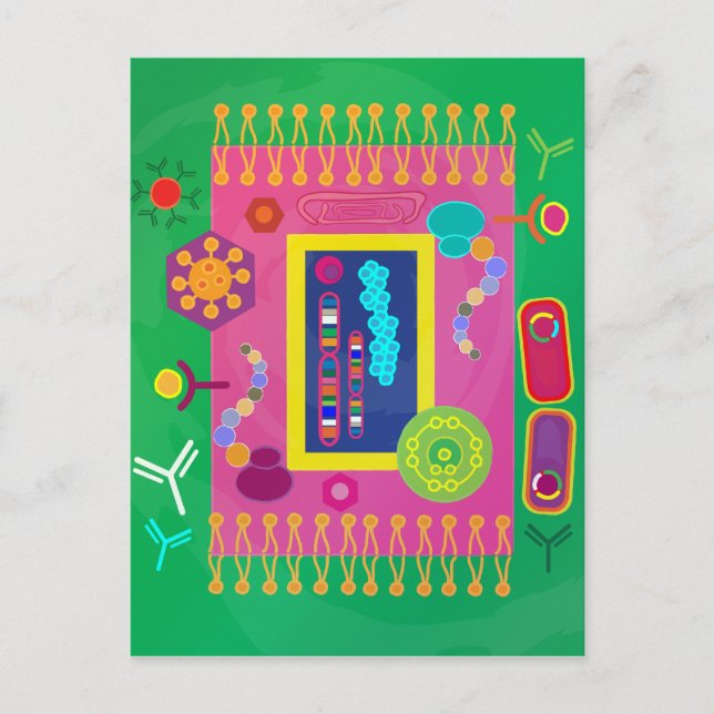 Postal Resumen de la biología celular Matisse estilo (Anverso)
