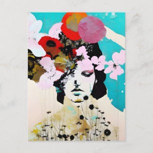 Postal Resumen de la colección de medios mixtos de Lady C