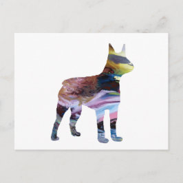 Postal Resumen de la Silhouette Boston Terrier