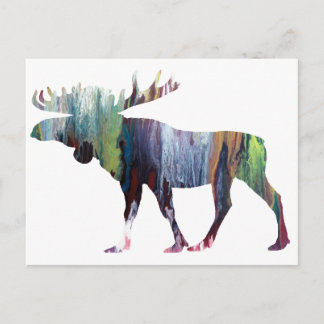 Postal Resumen de la silueta de Moose