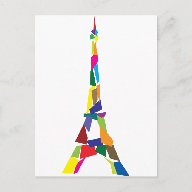 Postal Resumen de la Torre Eiffel, Francia, París (Anverso)