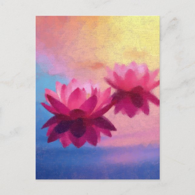 Postal Resumen de las flores de Lotus (Anverso)
