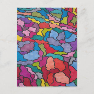 Postal Resumen de las flores de vidrio manchado del arco