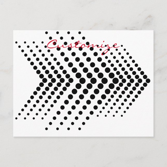 Postal Resumen de medio tono Circle Zigzag Chevron (Anverso)