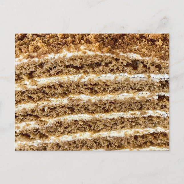 Postal Resumen de Medovik Honey Cake (Anverso)