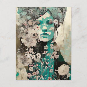 Postal Resumen de mujeres en las flores