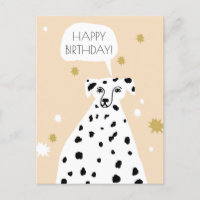 Resumen de perro dalmatiano feliz cumpleaños rosad