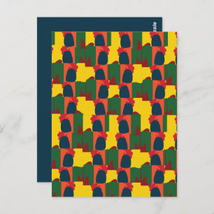 Postal Resumen de pintura colorida