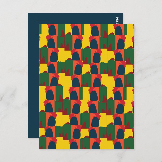 Postal Resumen de pintura colorida (Anverso / Reverso)