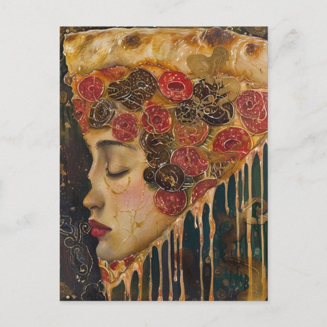 Postal Resumen de Pizza Face Klimt (Anverso)