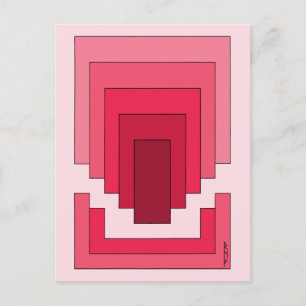 Postal Resumen de Rectángulo en rojo