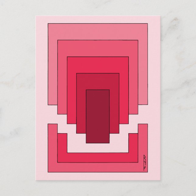 Postal Resumen de Rectángulo en rojo (Anverso)