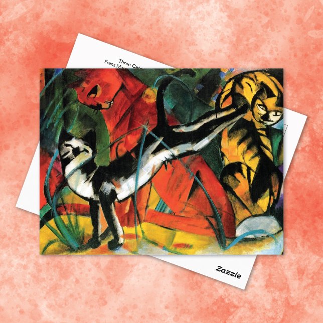 Postal Resumen de tres gatos Franz Marc (Subido por el creador)