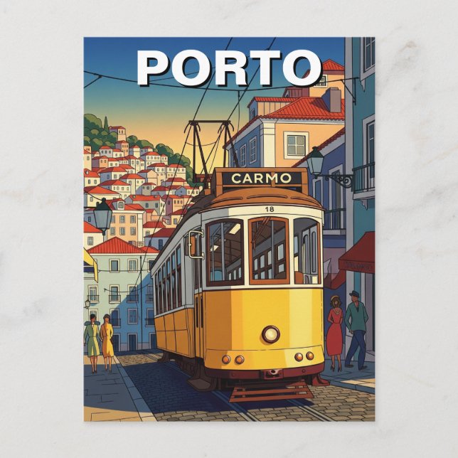 Postal Resumen de viajes de Porto Portugal (Anverso)