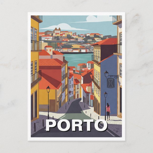 Postal Resumen de viajes de Porto Portugal (Anverso)