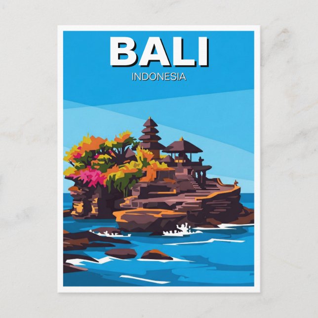 Postal Resumen de viajes de Tanah Lot Bali Indonesia (Anverso)