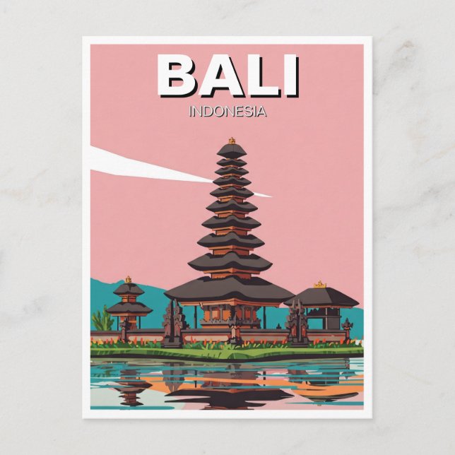 Postal Resumen de viajes de Ulun Danu Bali Indonesia (Anverso)