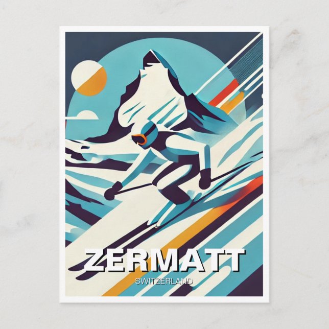 Postal Resumen de Zermatt Suiza (Anverso)