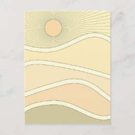 Postal Resumen del atardecer de las montañas retro