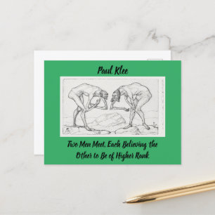 Postal Resumen del Esbozo Paul Klee Dos Hombres Se Reúnen