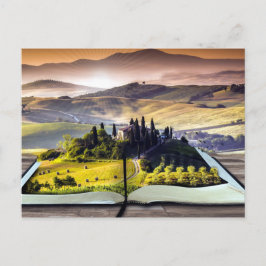 Postal Resumen del paisaje natural para el lector de libr