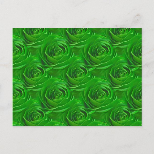 Postal Resumen del patrón de papel tapiz verde esmeralda (Anverso)