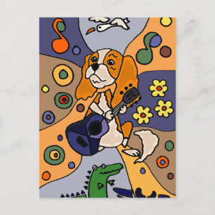 Postal Resumen del perro del rey Charles Spaniel