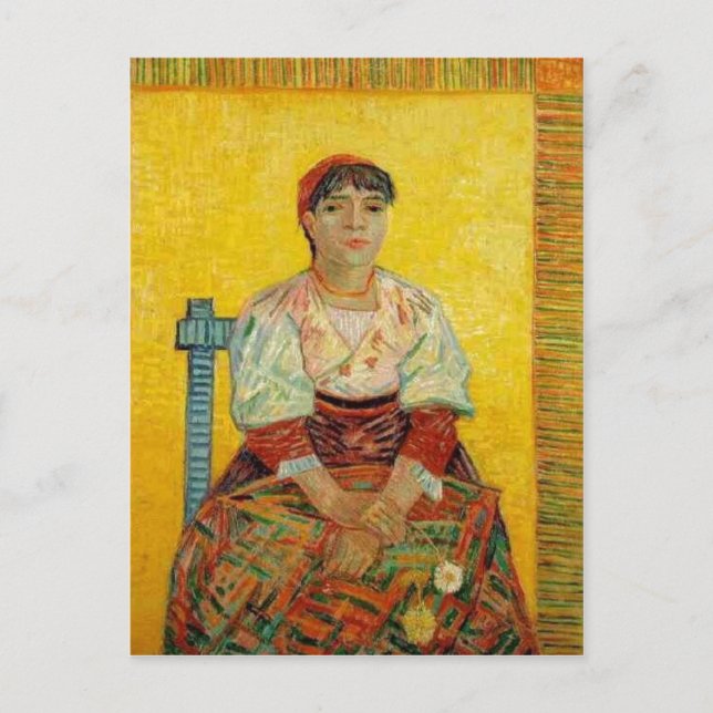 Postal Resumen Descripción Retrato de mujer italiana Fech (Anverso)