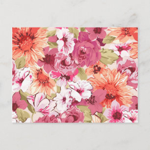 Postal Resumen Diseño floral elegante