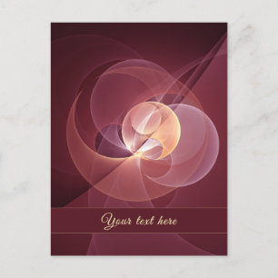 Postal Resumen Elegante Vino Moderno Rojo Arte Fractal Te