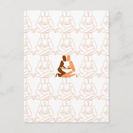 Postal Resumen Esquema marrón de amor y bronceado