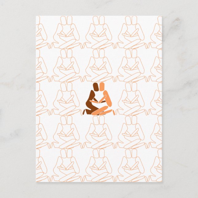 Postal Resumen Esquema marrón de amor y bronceado (Anverso)