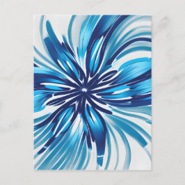 Postal Resumen Flor azul Art Deco