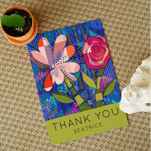 Postal Resumen Floral Gracias Personalizado Textos