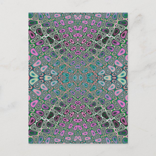 Postal Resumen fractal de mariposa de holograma multicolo (Anverso)