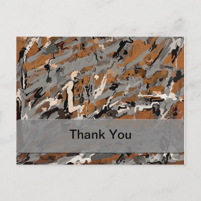 Postal Resumen gris, negro y caramelo (Anverso)