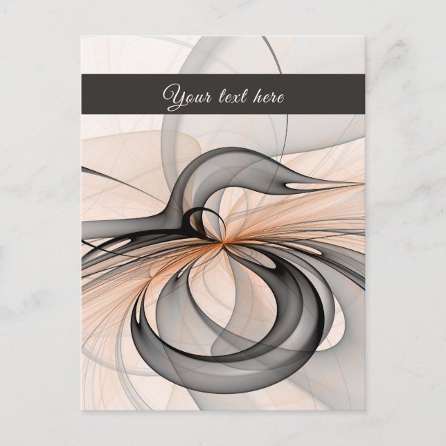 Postal Resumen Gris oscuro Siena moderna Arte fractal tex (Anverso)