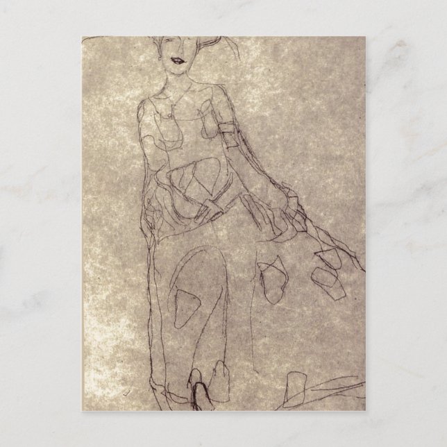 Postal Resumen Klimt, Gustav Studie f?r das Gem?lde Bildn (Anverso)