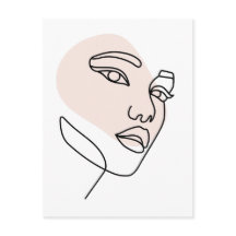 Resumen mínimo arte femenino de una sola línea Pie