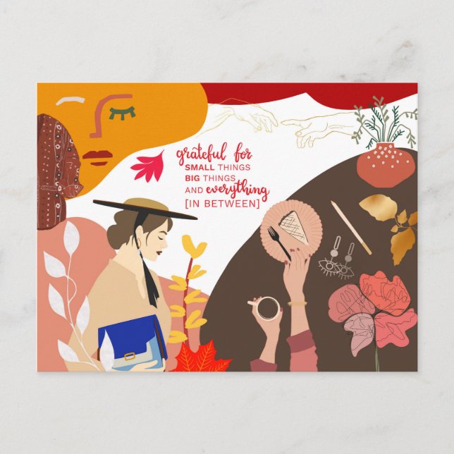 Postal Resumen moderno Arte Gratitud Cita Acción de Graci (Anverso)